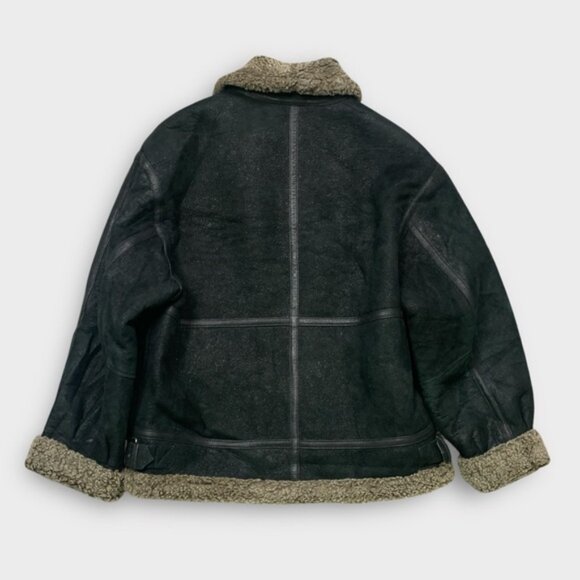 Vintage Danier Shearling Leather Aviator Bomber Jacket - Picture 8 of 14